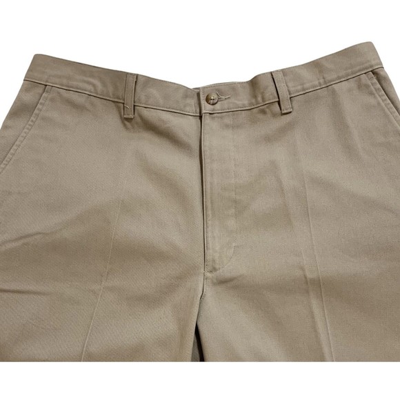 Vtg 90s Savile Row Khaki Tan Beige Wrinkle Free Pants Tag 36x30 Actual 34x29.5 - Picture 4 of 12